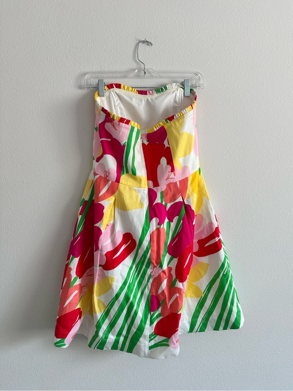Lilly Pulitzer Blossom Strapless Dress Lavish Lilly Floral Flare Pockets Size 6 - Picture 4 of 8